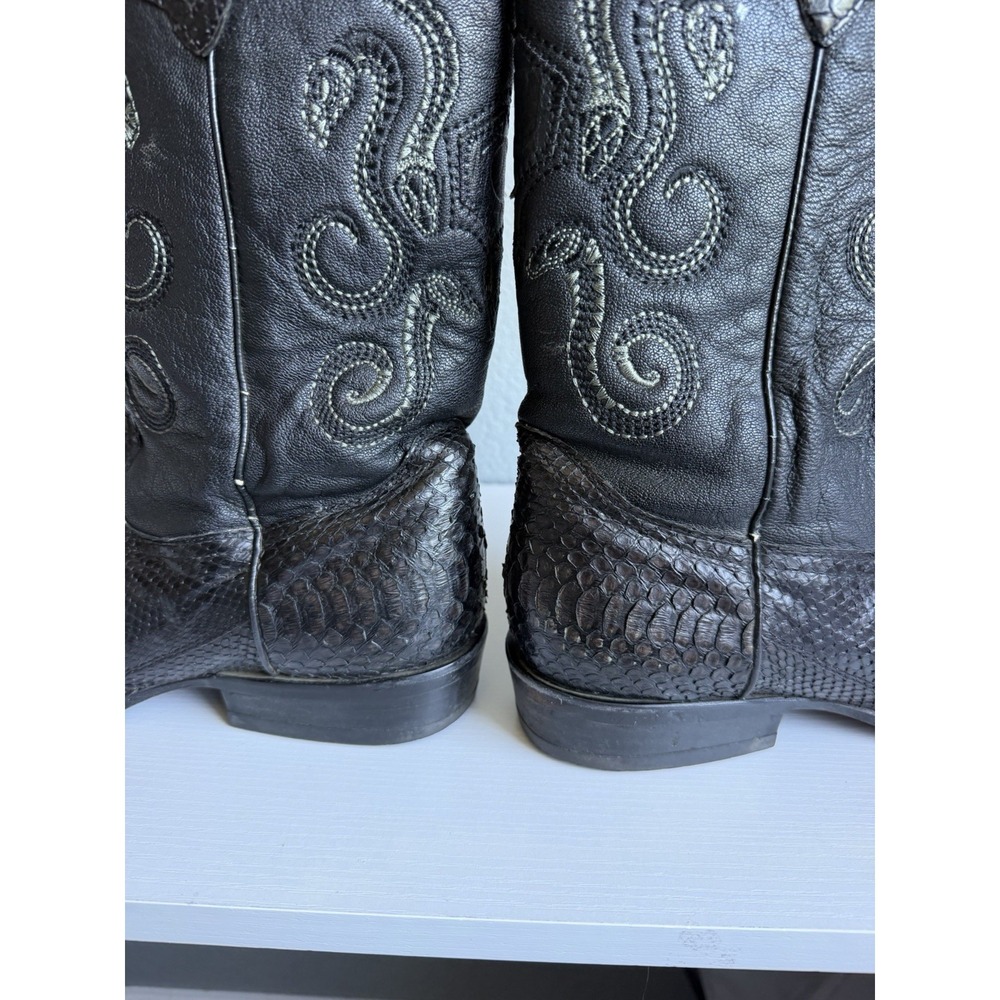 Cuadra Black Genuine Python Snakeskin Cowboy Boots Men's US 11 MX 30 Mexico - Picture 4 of 12